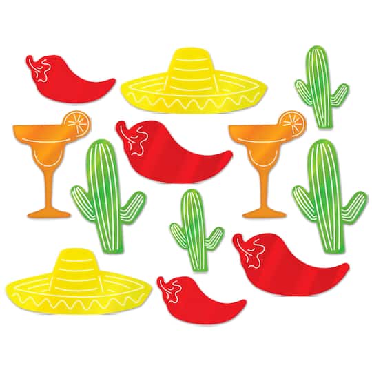 Beistle Fiesta Foil Silhouettes Set